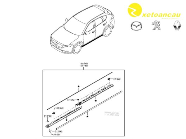 Ốp bavole trái CX5 2020 2022 Genuine JapanSIN-KB7W51P50D