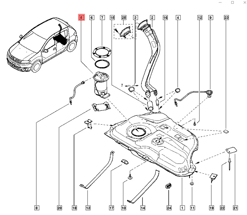 Cum bom xang Renault Duster Dacina Sandero 172022047R (1)